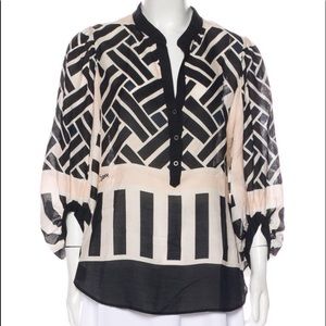 Diane Von Furstenberg Syrahni Silk blend tunic top
